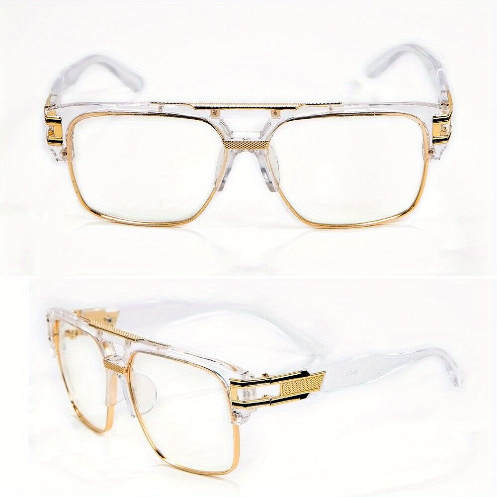 Fashion Men Glasses:  Vintage Hip Hop Style with Clear Lenses for Modern Comfort Everyday Wear