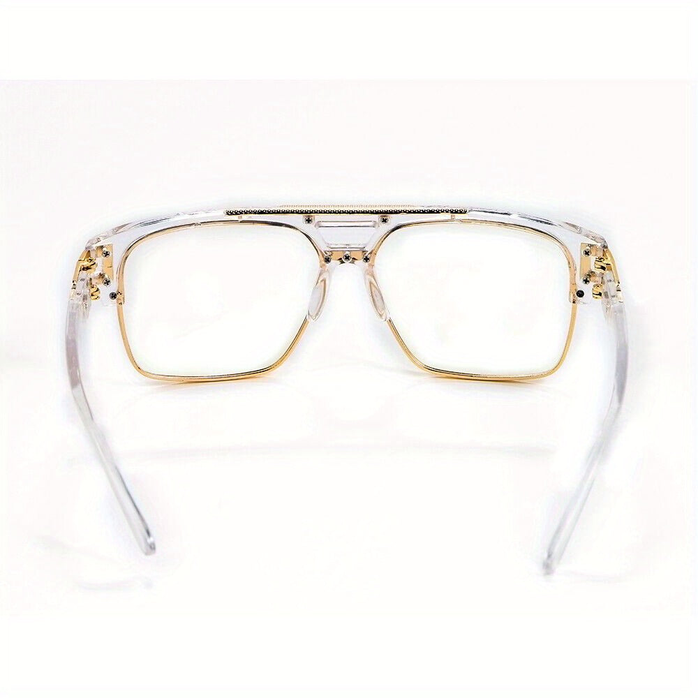 Fashion Men Glasses:  Vintage Hip Hop Style with Clear Lenses for Modern Comfort Everyday Wear