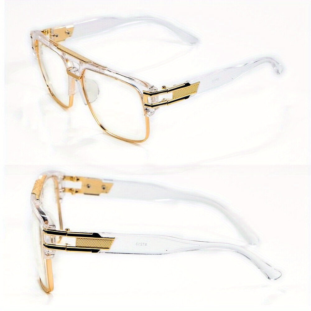 Fashion Men Glasses:  Vintage Hip Hop Style with Clear Lenses for Modern Comfort Everyday Wear