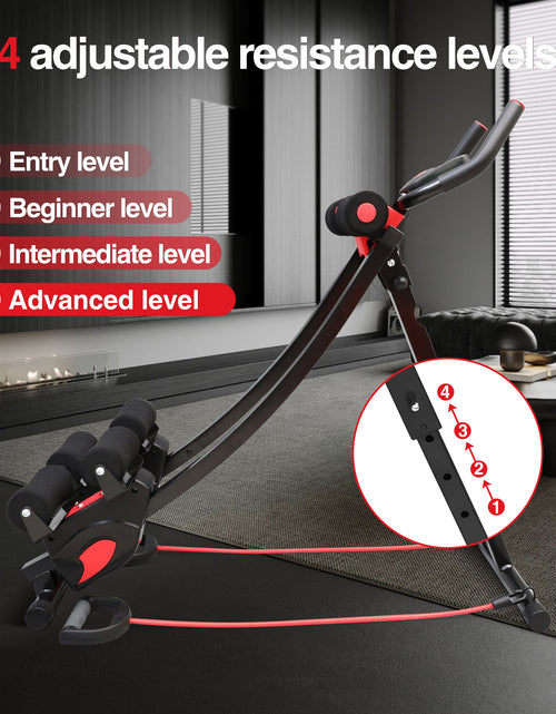 Load image into Gallery viewer, 440 Lbs Ab Workout Weight Capacity Equipment, Ab Machine For Home Gym, Foldable Core &amp; Abdominal Exercise Machine, Adjustable Ab Machine Full Body Workout Exercise Fitness Equipment Adjustable Height With Resistance Bands, Du
