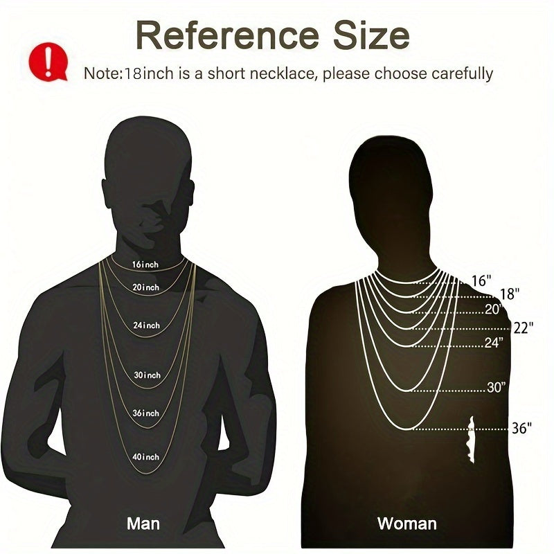 2pcs Set Necklace & Bracelet Hip Hop Style Unisex Jewelry Suit Cuban Link Chain Design Band Shiny Unisex Jewelry