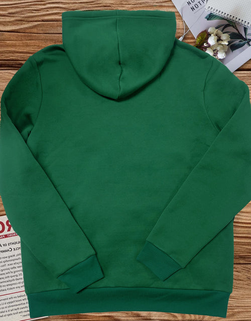 Load image into Gallery viewer, Men Green Graphic Hoodie - &quot;Without God I Am Nothing&quot; Print, Long Sleeve Pullover with Front Pocket, Casual Fall/Winter Wear, Polyester Knit Fabric
