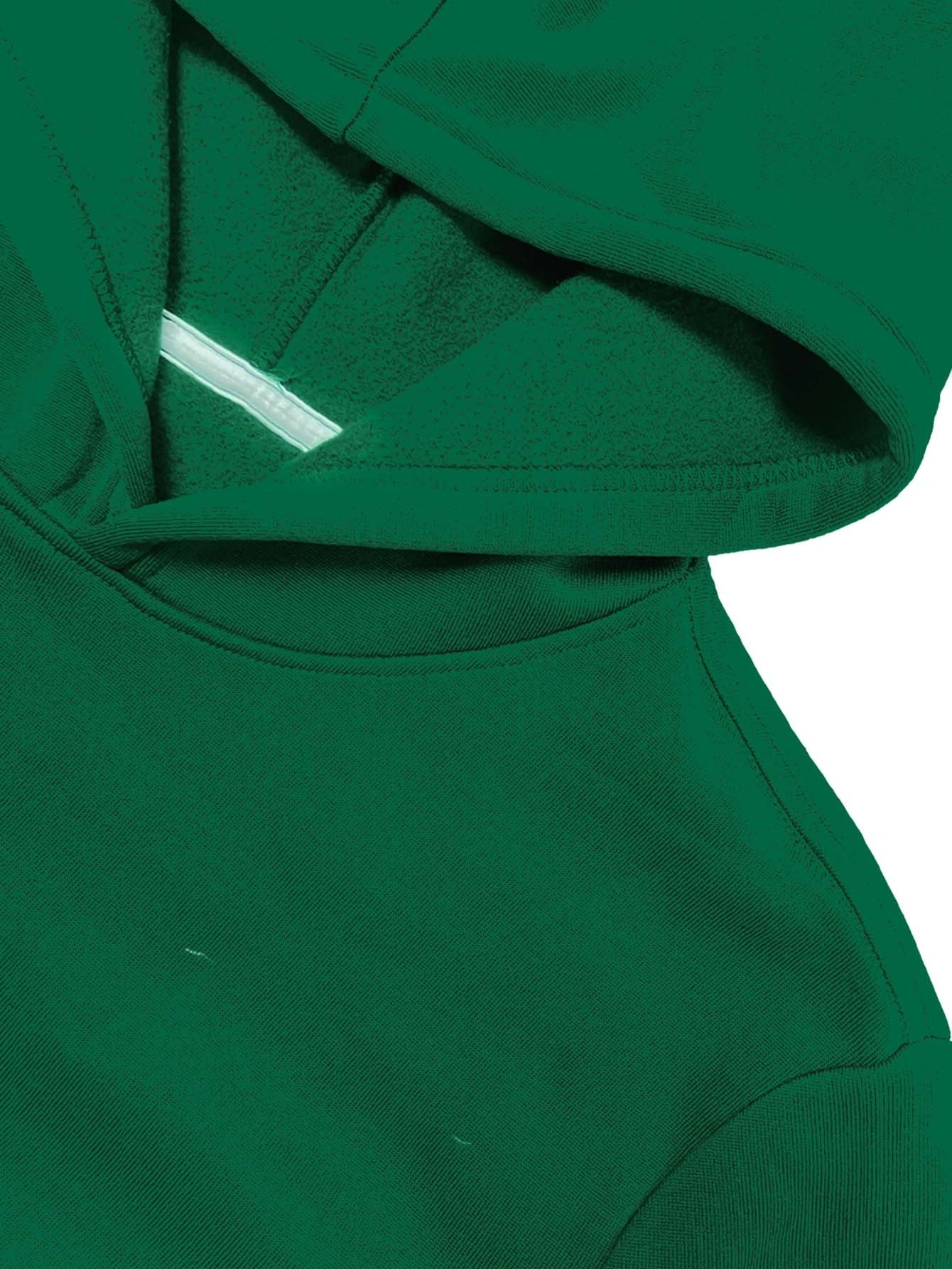 Men Green Graphic Hoodie - "Without God I Am Nothing" Print, Long Sleeve Pullover with Front Pocket, Casual Fall/Winter Wear, Polyester Knit Fabric