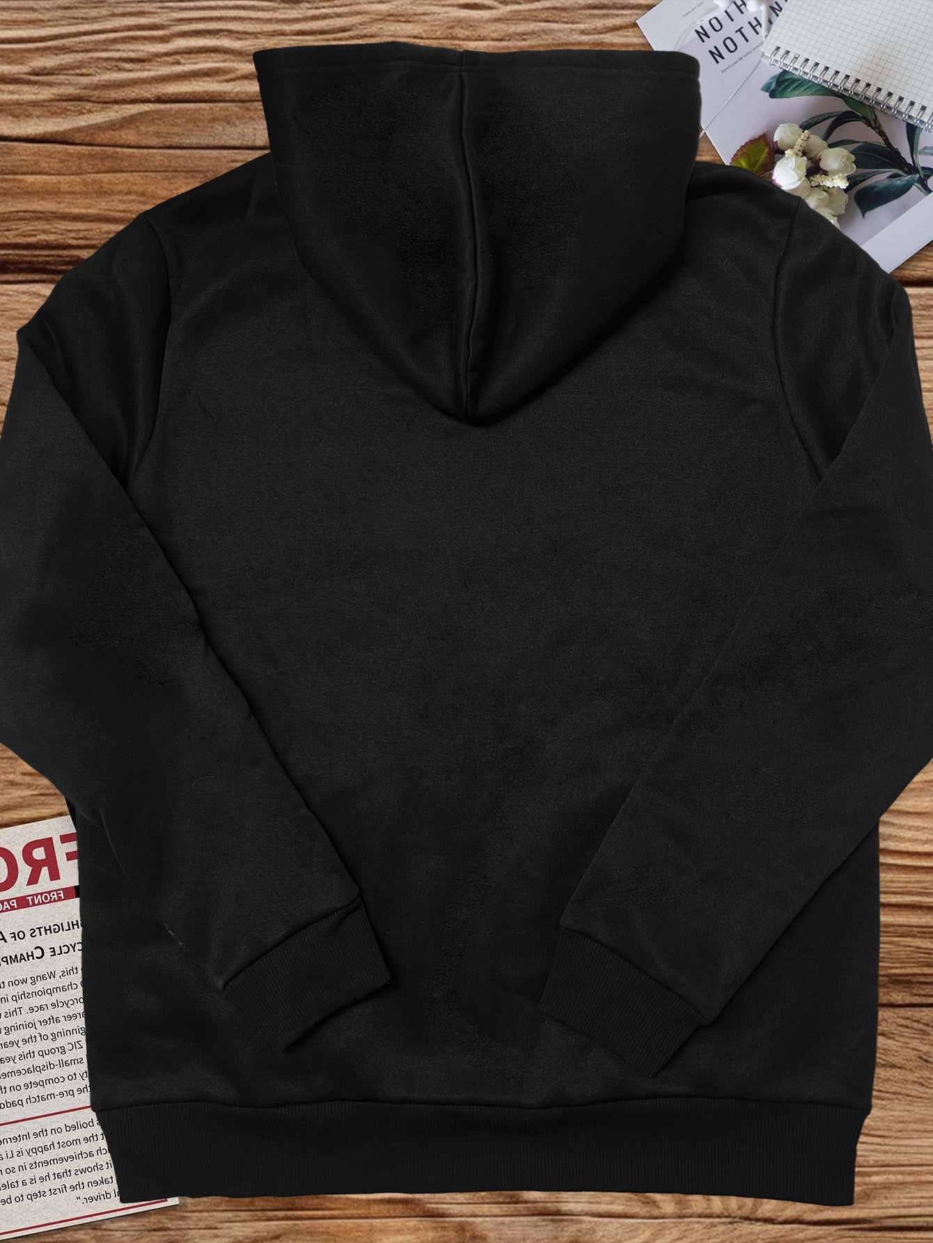 Men Green Graphic Hoodie - "Without God I Am Nothing" Print, Long Sleeve Pullover with Front Pocket, Casual Fall/Winter Wear, Polyester Knit Fabric
