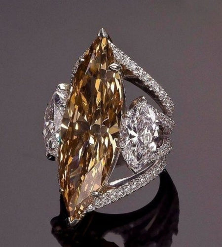 Sparkling Elegant Brown Stone Band Ring Inlaid Shiny Silvery Plated Zirconia Luxury Romantic Bridal Engagement Wedding Band Cocktail Prom Ring