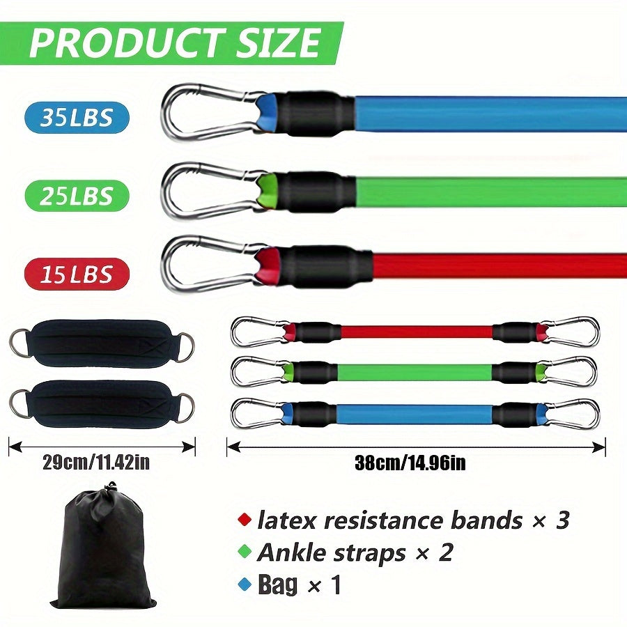 5pcs Ankle Resistance Bands, Ankle Bands For Working Out With Cuffs, Resistance Bands For Leg & Butt Training, Ankle Straps With Exercise Bands