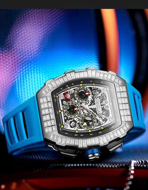 Load image into Gallery viewer, Men Automatic Mechanical Watch, Barrel Shape Hollow Tourbillon, Date Display, High-quality 3ATM Waterproof, Suitable For Casual And Formal Occasions, Daily Wear, Luxurious Sports Watch
