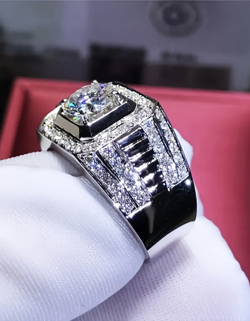 Load image into Gallery viewer, Luxury Men&#39;s Stainless Steel Ring Set with Shiny White Synthetic  Zirconia
