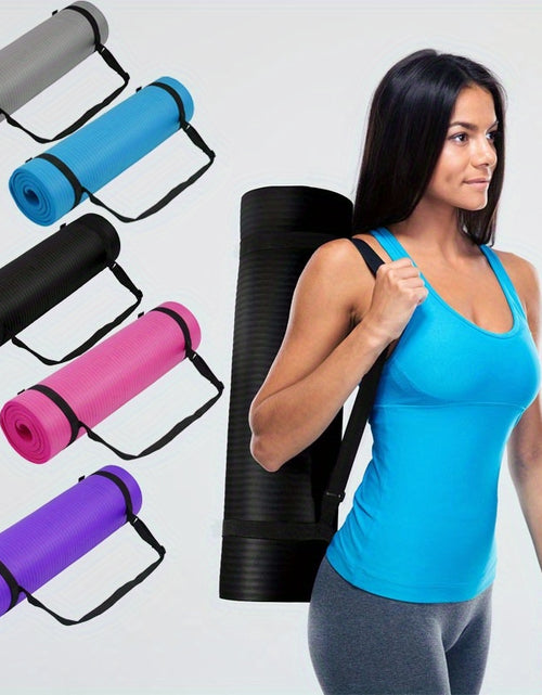 Load image into Gallery viewer, High-quality NBR rubber yoga mat, extra thick and wide, non-slip and durable, ideal for fitness and dance training, comes with a carrying strap, size 183*61*0.8cm/6.0*2.0*0.02 feet, perfect gift for birthdays, Easter, Mother&#39;
