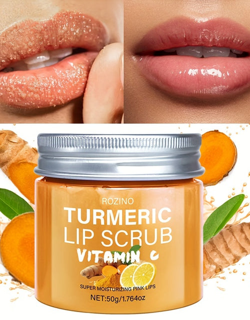 Load image into Gallery viewer, Turmeric Lip Scrub - Vitamin C &amp; Honey Infused, Super Moisturizing Pink Lips, Gentle Exfoliation for Soft &amp; Smooth Lips, All Skin Types, Natural Ingredients, Natural Beauty Product | Gentle Exfoliation | Moisturizing Ingredie
