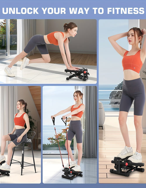 Load image into Gallery viewer, Lightweight Fitness Stepper With 2pcs Resistance Bands, Pedal Exerciser With LCD Monitor, Max Weight 250LBs
