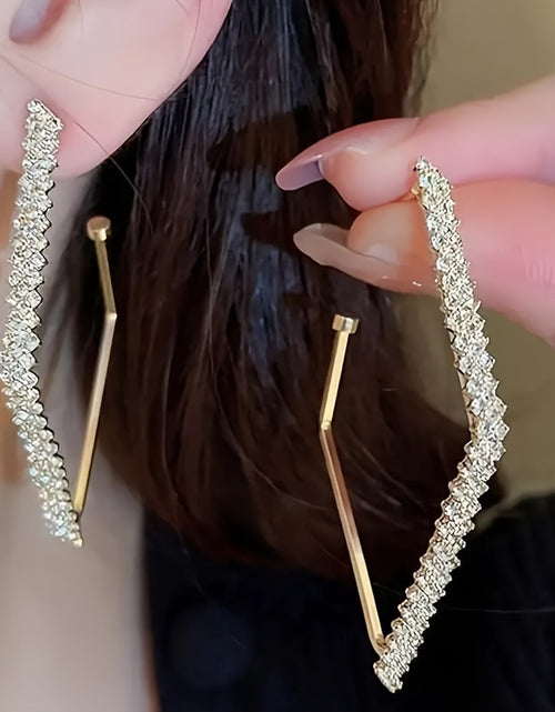 Load image into Gallery viewer, 1 Pair Elegant Rhinestone Inlaid Alloy Drop &amp; Dangle Earrings, UV Plated, for Daily and Party Occasions
