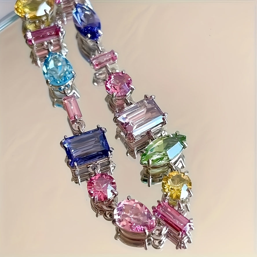 [Cute Synthetic Zirconia Bracelet] Lightweight Copper Base Synthetic Zirconia Elegant Bracelet for Women | Multi-Color