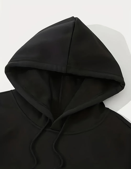 Load image into Gallery viewer, Black Retro Letter Printed Men&#39;s Two-piece Casual Round Neck Long Sleeved Hooded Sweatshirt And Sweatpants Set Suitable for Autumn And Winter Sportswear Set|Men&#39;s Sports Suit
