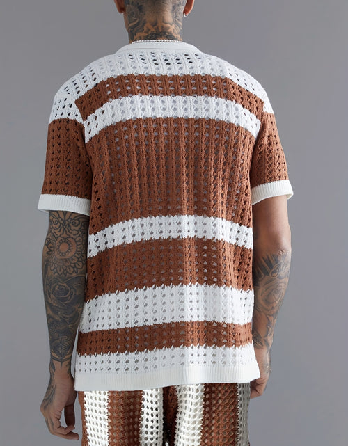Load image into Gallery viewer, Men&#39;s Knitted Casual Suit Regular Fit Acrylic Lapel Sports Style Color Block Summer Suit Keep Short Eye Catching
