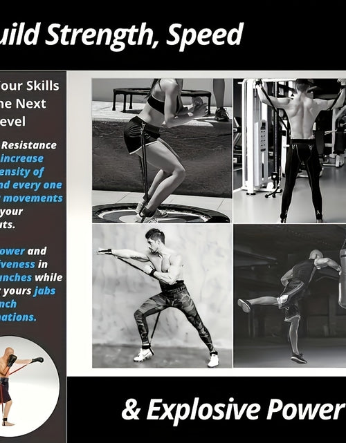 Load image into Gallery viewer, [150 Lb Resistance Belt Kit] 150 Lb Heavy Punch Resistance Belt Kit | 12pcs Resistance Ring, Full Body Workout, Improve Power/Speed/Agility | Boxing, Taekwondo, Indoor Fitness, Leg Training Equipment
