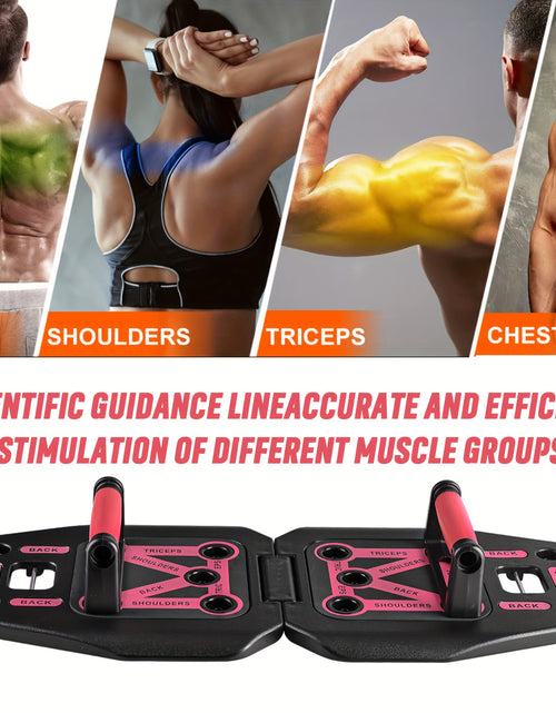 Load image into Gallery viewer, Portable Push Up Board &amp; Resistance Bands for Full Body Workout - Compact, Space-Saving Fitness Gear with Strength Training Tools. Ideal for Home, Travel &amp; Small Spaces
