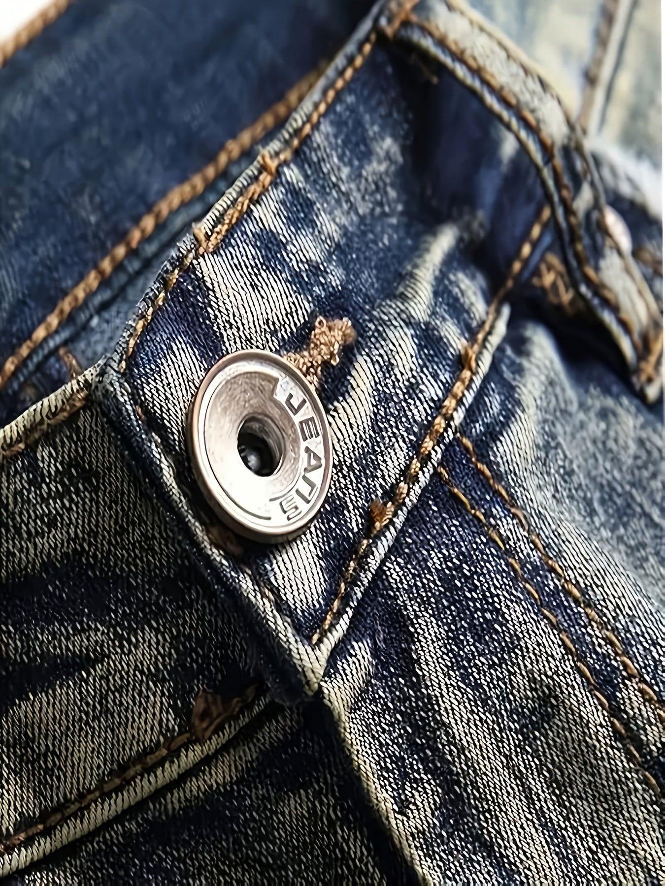 Men Jeans - Mid-Waist Elastic Slim Straight Leg, Heavy-Duty Workwear Pants with Zipper Closure, Stretch Denim Trousers for Streetwear, Casual