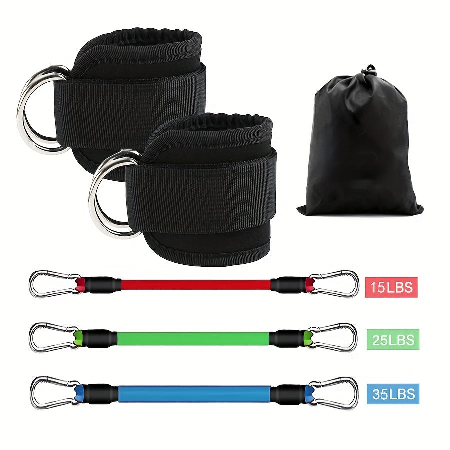 5pcs Ankle Resistance Bands, Ankle Bands For Working Out With Cuffs, Resistance Bands For Leg & Butt Training, Ankle Straps With Exercise Bands