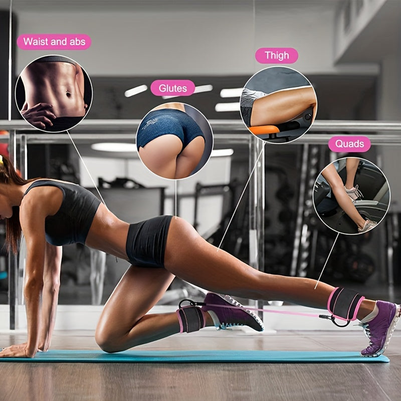 5pcs Ankle Resistance Bands, Ankle Bands For Working Out With Cuffs, Resistance Bands For Leg & Butt Training, Ankle Straps With Exercise Bands