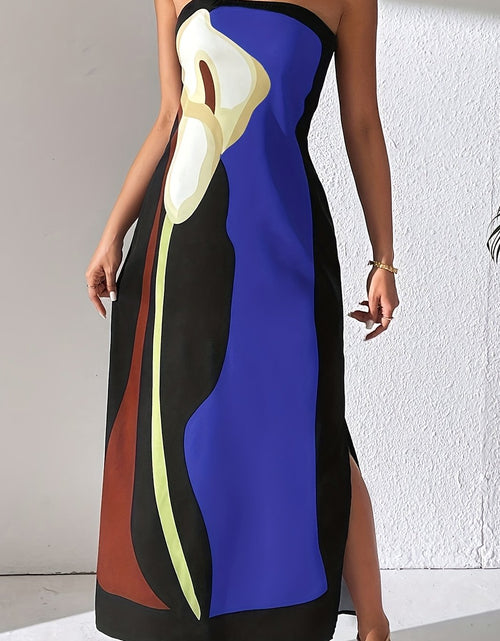 Load image into Gallery viewer, Women&#39;S Spring And Summer Casual Elegant Women&#39;S Avocado Print Strapless Midi Dress
