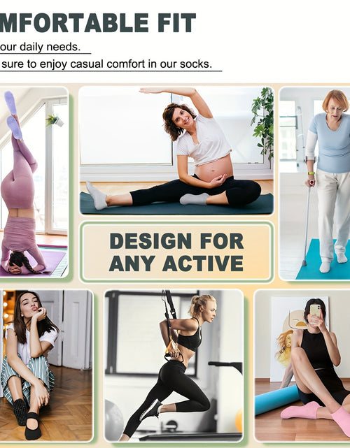 Load image into Gallery viewer, [2 Pairs Grippy Pilates Socks] 2 Pairs Non-Slip Grippy Pilates Socks for Women | Open Top Yoga Socks, Breathable Athletic Socks for Workout, Barre, Dance - Barre Accessory
