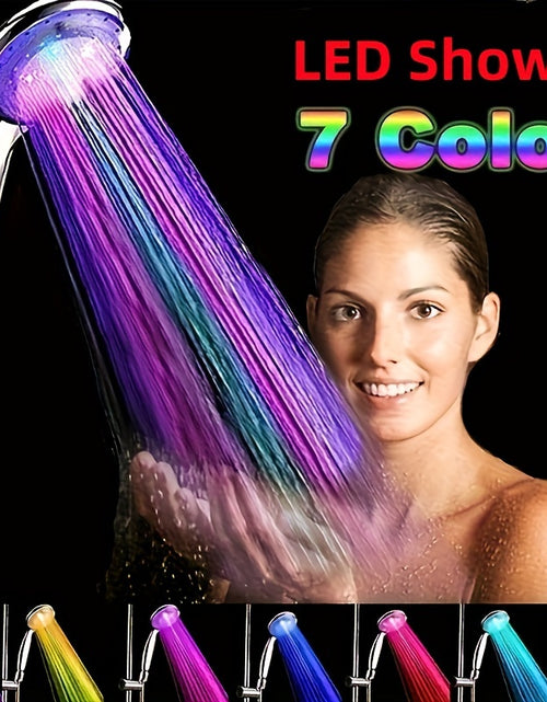 Load image into Gallery viewer, 1pc Colorful Temperature Control LED Light Shower Head, Bathroom Accessories

