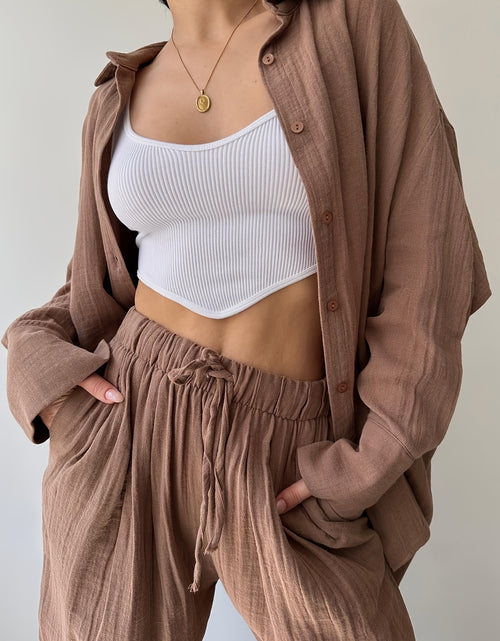 Load image into Gallery viewer, Two-piece Women&#39;s Simple Niche Lapel Long-sleeved Shirt High-Waisted Pants Fashion Suit
