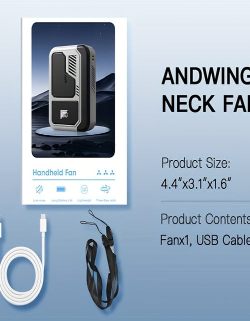 Load image into Gallery viewer, [4-in-1 Portable Fan] 4-in-1 Portable Neck Fan Rechargeable 3 Speeds Personal Fan | Wearable Clip-on Fan With USB Charging Waist Belt Solid | Great For Outdoor Work, Hands-Free Waist Clip For Work Outdoor Travel, Great Birthd
