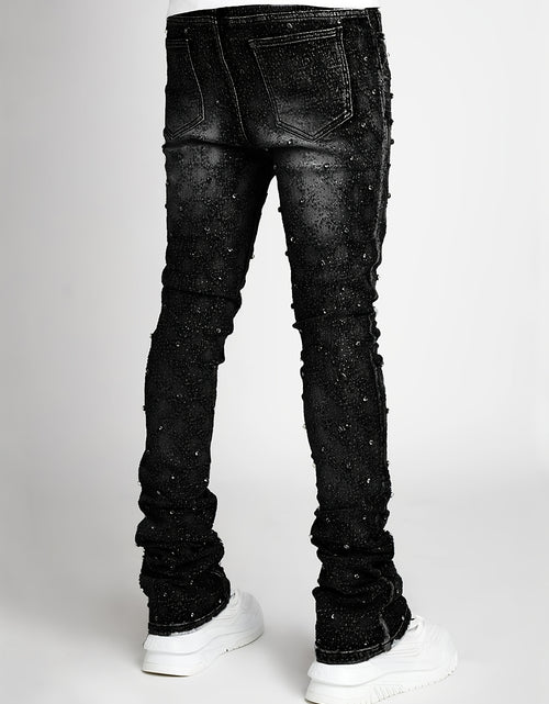 Load image into Gallery viewer, Men&#39;s Sparkling Elastic Straight Jeans ,Skinny Cotton Blend with Nail Drill Decoration

