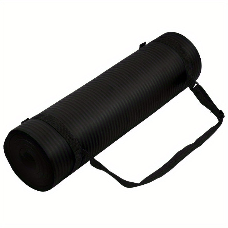 High-quality NBR rubber yoga mat, extra thick and wide, non-slip and durable, ideal for fitness and dance training, comes with a carrying strap, size 183*61*0.8cm/6.0*2.0*0.02 feet, perfect gift for birthdays, Easter, Mother'