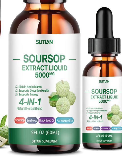 Load image into Gallery viewer, Natural Soursop Bitters Liquid Drops - Sugar-Free, Herbal Multivitamin Supplement with Soursop Oil - 2 Fl Oz, Promotes Overall Wellness and Immune System Support

