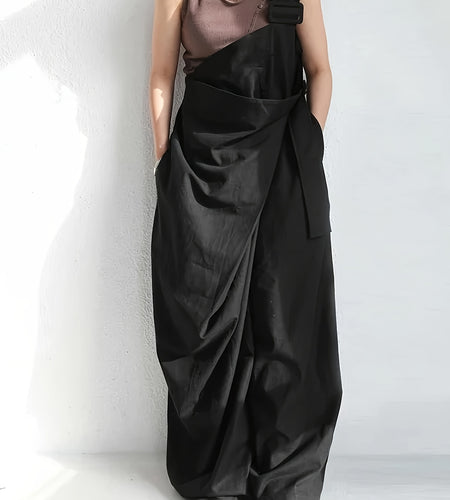 Unique Styled Women Wide-Leg Overalls with a Single Shoulder Strap (Without a Belt)