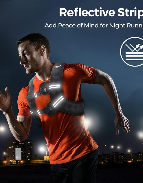 Load image into Gallery viewer, Weighted Vest  6lb/25lb/30lb/46lb with Reflective Stripe &amp; Adjustable Detachable Pouch - Unisex Workout Vest for Strength Training, Running, Walking, Jogging - Deeper Back Mesh Pocket, Ideal for Men &amp; Women
