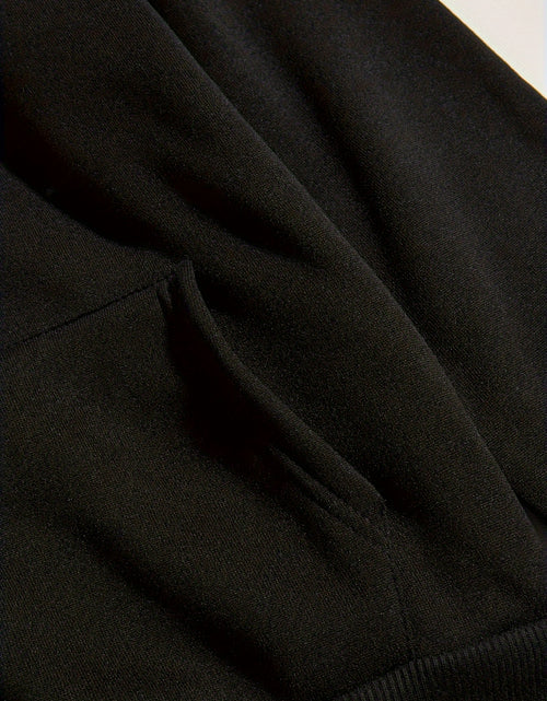Load image into Gallery viewer, Women&#39;s Black Hoodie with Allegedly Text Print - Soft Fleece-Lined Pullover Sweatshirt, Kangaroo Pocket &amp; Loose Fit for Everyday Winter and Fall Outfits - Machine Washable
