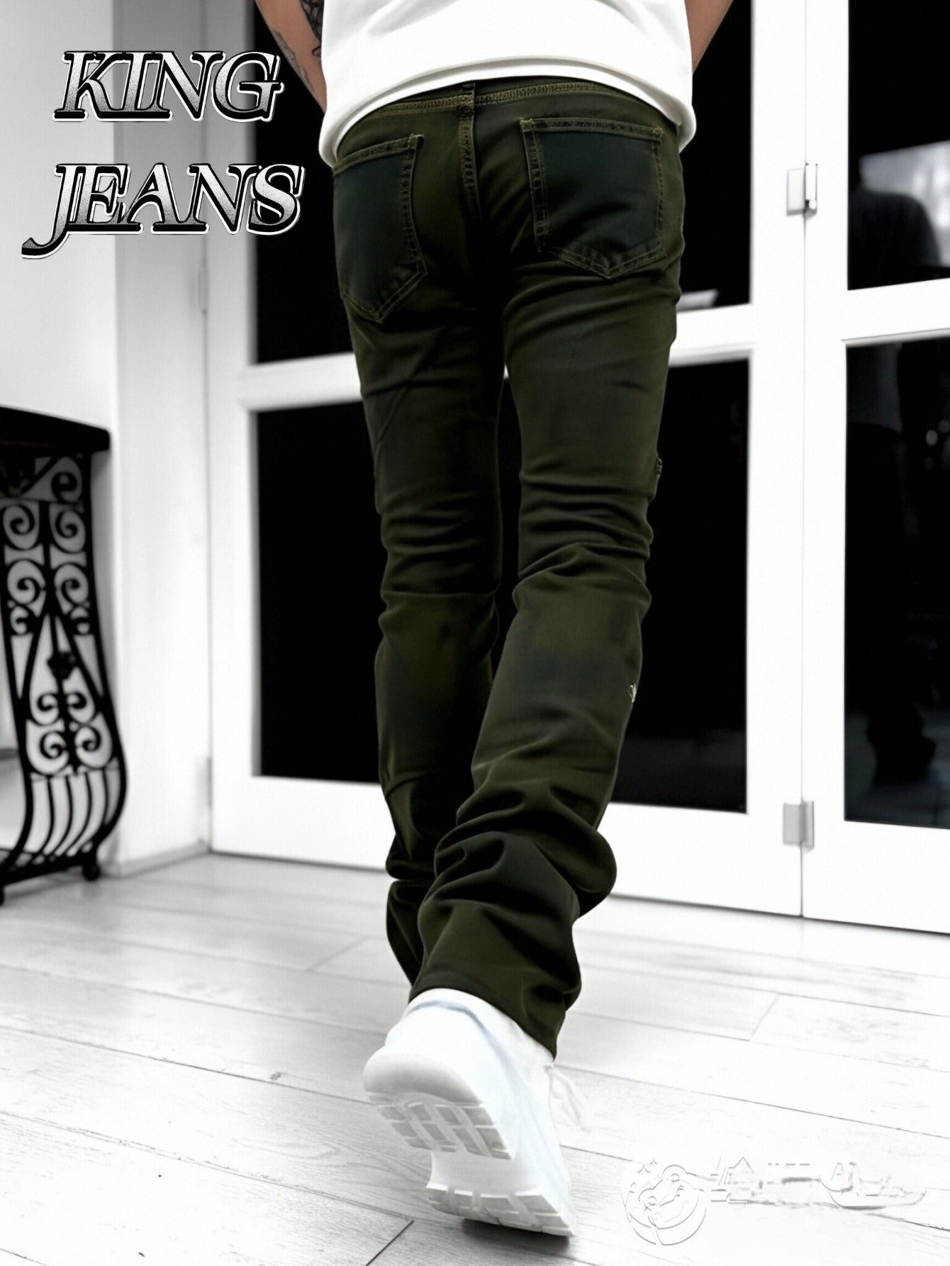 - Men Slim Straight Denim Trousers Featuring Layered Rips And Patchwork - Mid-Rise with a Zipper, Fringed Design, Ideal for Street Fashion,