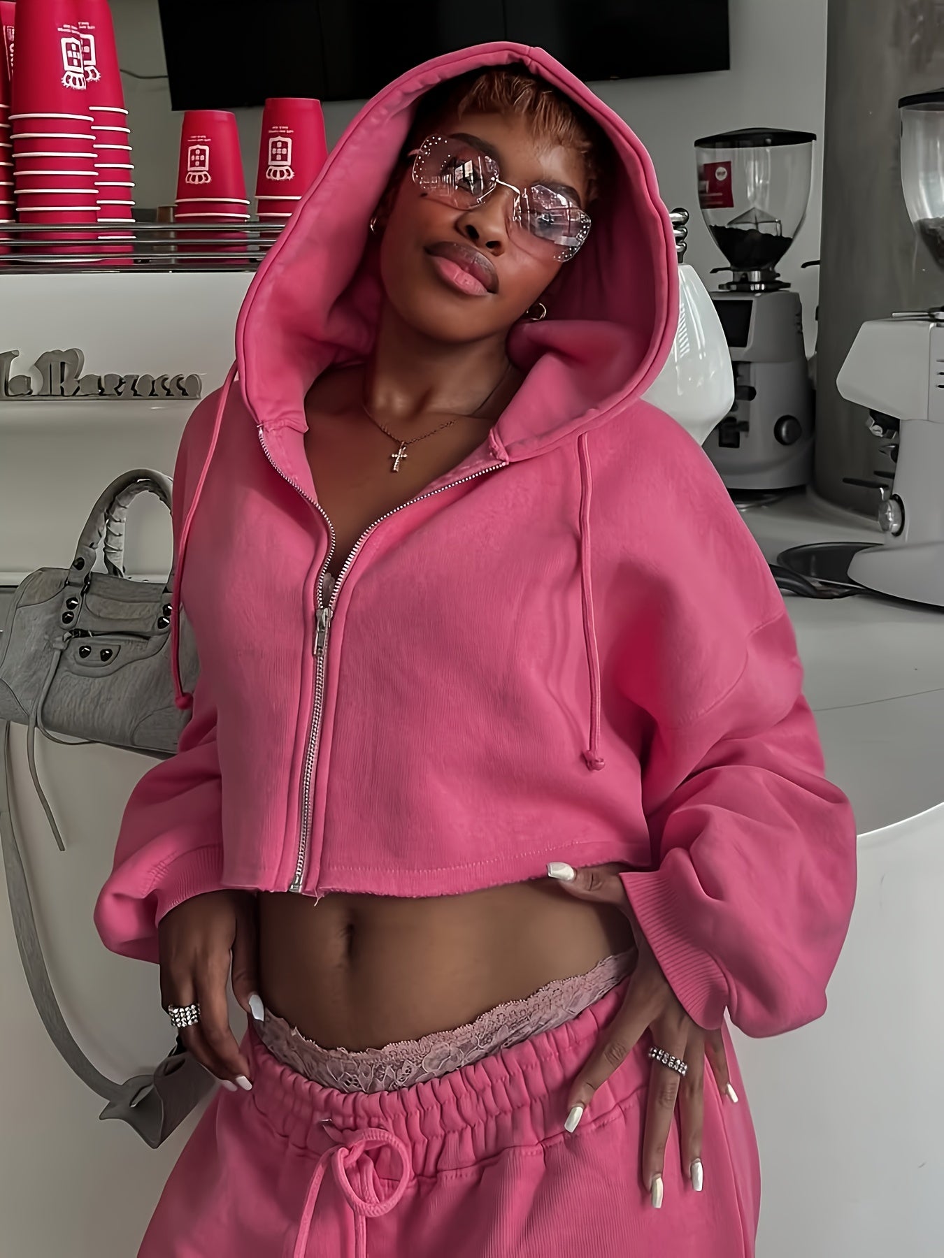 Casual Lounge 2pcs Set, Casual Warm Lounge Sets for Women , Hoodies Sweatshirt And Sweatpants Set