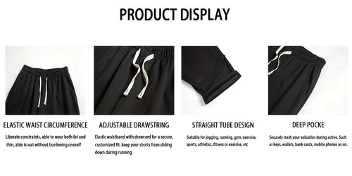 Load image into Gallery viewer, 3pcs Men&#39;s Lightweight Soft Joggers - Elastic Drawstring Waist Loose Fit Straight Leg Pants with Side Pockets, Light Grey &amp; Black/Dark Grey
