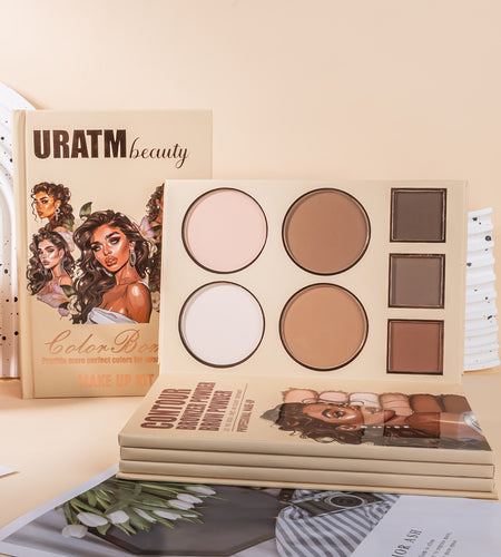 43-Color Book-Style Folding Makeup Palette, Matte Contour Blush Makeup Palette, Pearlescent Fine Glitter Highlighter Powder, Multi-Functional Makeup