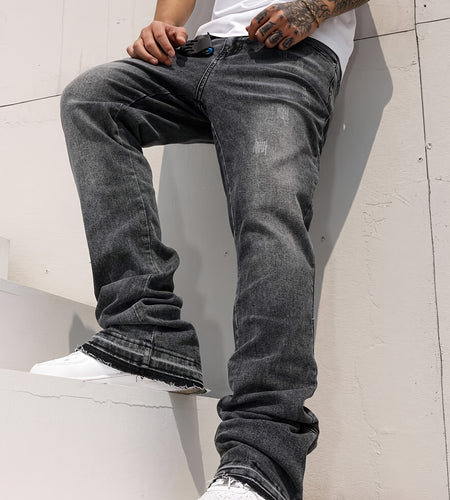 Men  Jeans with Ankle Zipper | Streetwear Denim Pants for Casual Style Streetwear Jeans - Ankle Zip Cuff Design  Urban Fashion Jeans,