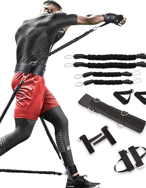 Load image into Gallery viewer, 12pcs Resistance Boxing Training Set. MMA Boxing Resistance Training Strap -150Lb Heavy-Duty Boxing Resistance Strap Set, Suitable for Home Boxing/Taekwondo Training, Boxing Strength Training Equipment, Leg And Arm Training,
