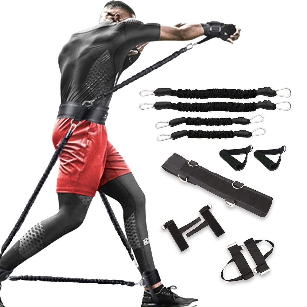 12pcs Resistance Boxing Training Set. MMA Boxing Resistance Training Strap -150Lb Heavy-Duty Boxing Resistance Strap Set, Suitable for Home Boxing/Taekwondo Training, Boxing Strength Training Equipment, Leg And Arm Training,
