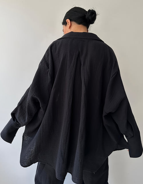 Load image into Gallery viewer, Two-piece Women&#39;s Simple Niche Lapel Long-sleeved Shirt High-Waisted Pants Fashion Suit
