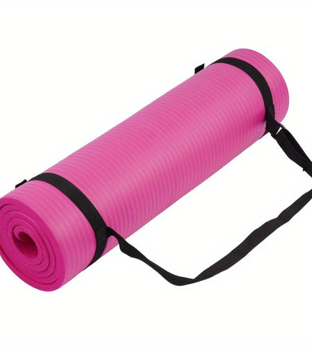 High-quality NBR rubber yoga mat, extra thick and wide, non-slip and durable, ideal for fitness and dance training, comes with a carrying strap, size 183*61*0.8cm/6.0*2.0*0.02 feet, perfect gift for birthdays, Easter, Mother'