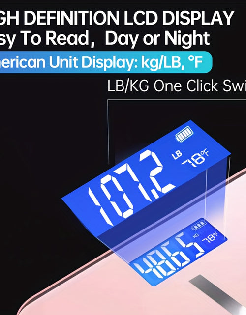 Load image into Gallery viewer, High-Strength 400LB Digital Bathroom Scale Enlarged Surface HD LCD Display Smart Body Weighing Machine with Automatic Recognition And Temperature Display Multi-Function in LB/KG
