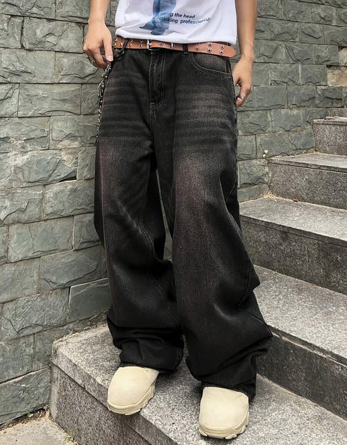 Load image into Gallery viewer, Men Casual Loose Fit Jeans, 90% Cotton 5% Polyester 5% Viscose Blend, Solid Color Washed Denim, All-Season Non-Stretch Woven Fabric, Regular Length, All season Pants | Stylish Casualwear | Non stretch Denim
