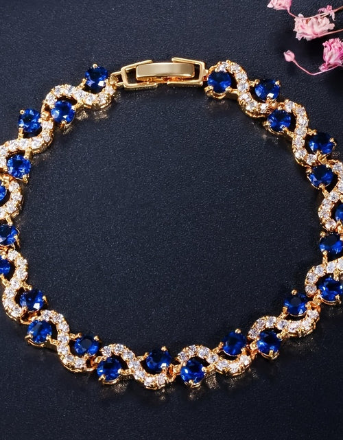 Load image into Gallery viewer, 1pc Colorful Wave Crystal Stone Chain Bracelet - Fashionable, Stylish
