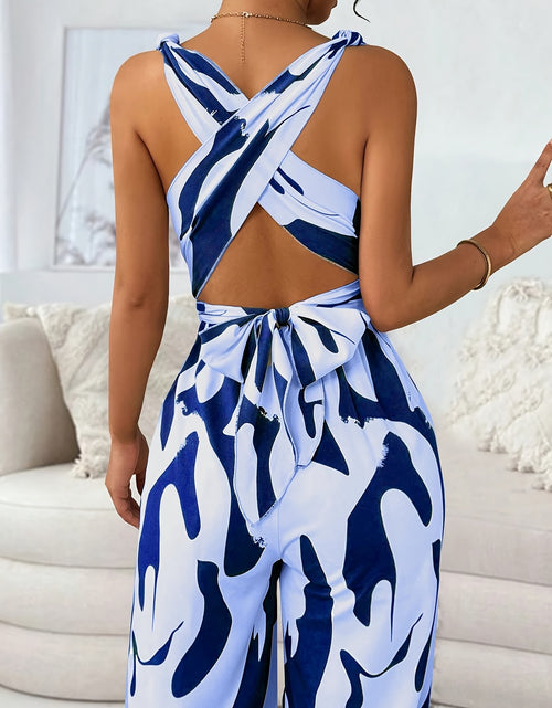 Load image into Gallery viewer, [Color Block] Women&#39;s Jumpsuit | Sleeveless | V-neck | Color Block Patchwork Print | Women&#39;s Wear
