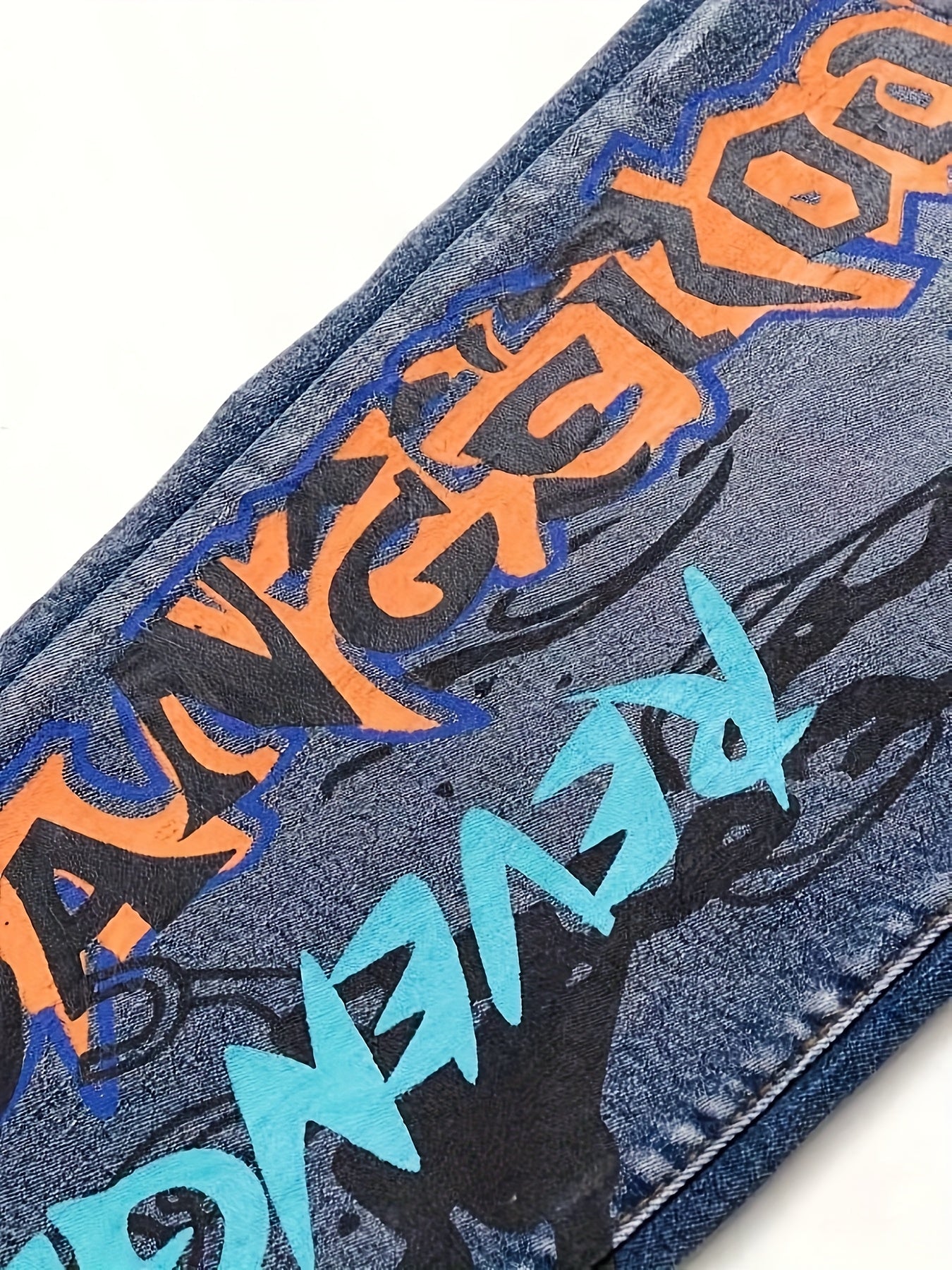 Graffiti Distressed Washed And Distressed Jeans Men Jeans Para Hombre, Designer Jeans for Men, Straight-Leg Wide-Leg Stretch All-Season Streetwear Y2K Vintage Wash Fashion