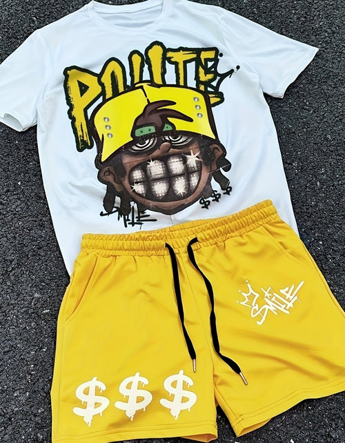 Load image into Gallery viewer, Men Hip-Hop Character Portrait Print T-Shirt, Casual Trendy Graphic T-Shirt, Hip Hop Streetwear Comfortable Casual Summer Clothes
